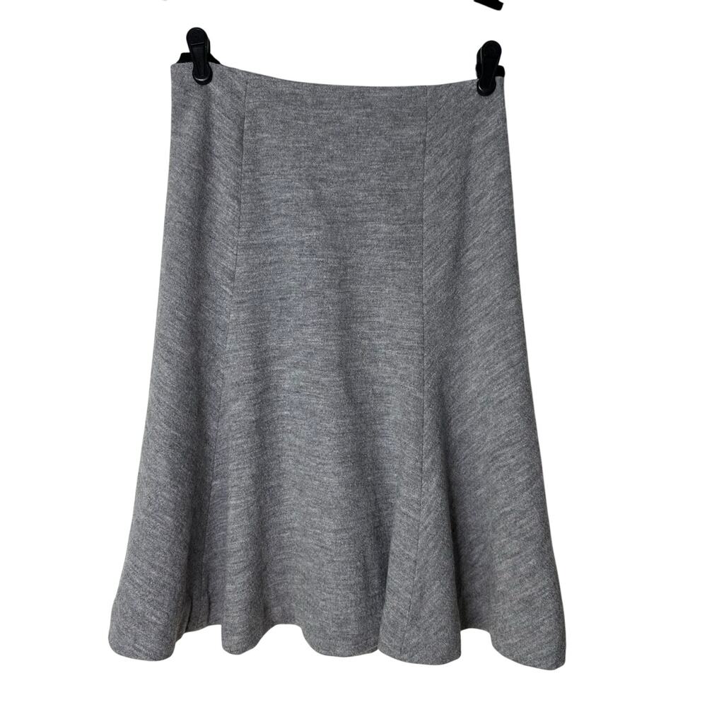 L'AGENCE Women's 4 Skirt Gray 100%‎ Wool Knee-Length Flare Minimalist Preppy
